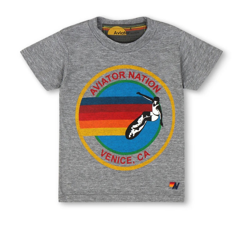 Brand new Aviator Nation Gray Kids T-Shirt- size 14 unisex